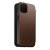 Nomad Horween Leather Modern Folio Brown Case - For iPhone 13 5