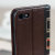 Olixar XTome Brown Leather-Style Book Case - For  iPhone SE 2022 5