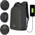 Aquarius Anti Theft and Water-Resistant Backpack With USB Charging Port-  Black 2