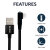 Olixar 1.5m Black Lightning Right Angled Braided Cable - For iPhone 3