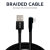 Olixar 1.5m Black Lightning Right Angled Braided Cable - For iPhone 4