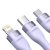 Baseus Flash Series II 100W 1.2m USB-C, USB, Lightning And Micro USB Purple Cable - For Samsung Galaxy Flip4 3