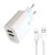 XO Design 12W White 2 USB-A Port Wall Charger & USB Lightning Cable 2
