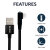 Olixar 1.5m Black USB-A to Lightning Right Angled Braided Cable - For iPhone SE 2020 3