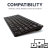 Olixar Ultra Slim and Compact Black QWERTY Wireless Keyboard - For Samsung Galaxy Tab S9 FE 6